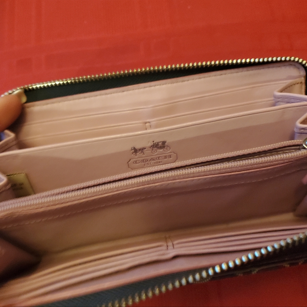 Coach Navy & Multi Color Signature C Wallet - Picture 5 of 8